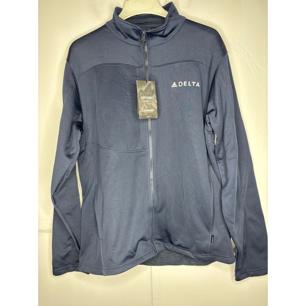 Landway Delta Airlines Flash 2814 Mens Navy Soft-Shell Full Zip Jacket New NWT - Picture 3 of 8